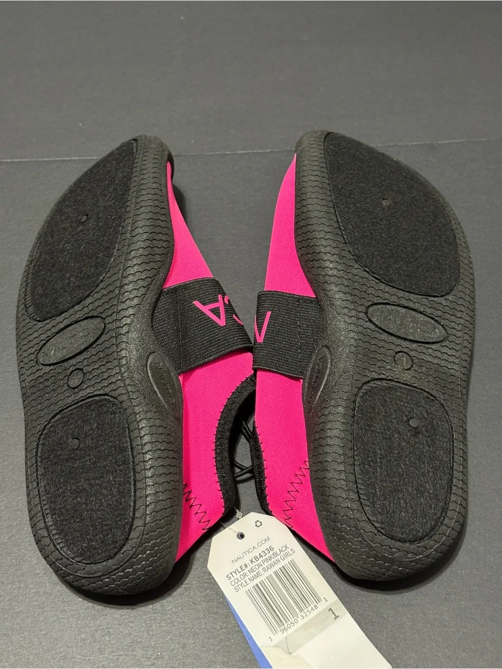 Nautica Hot Pink Slip-On Water Shoes with Black Trim